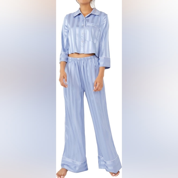 Free People Other - COPY - Free People Pajama Party Sleep Set Hazy Blue Size Large